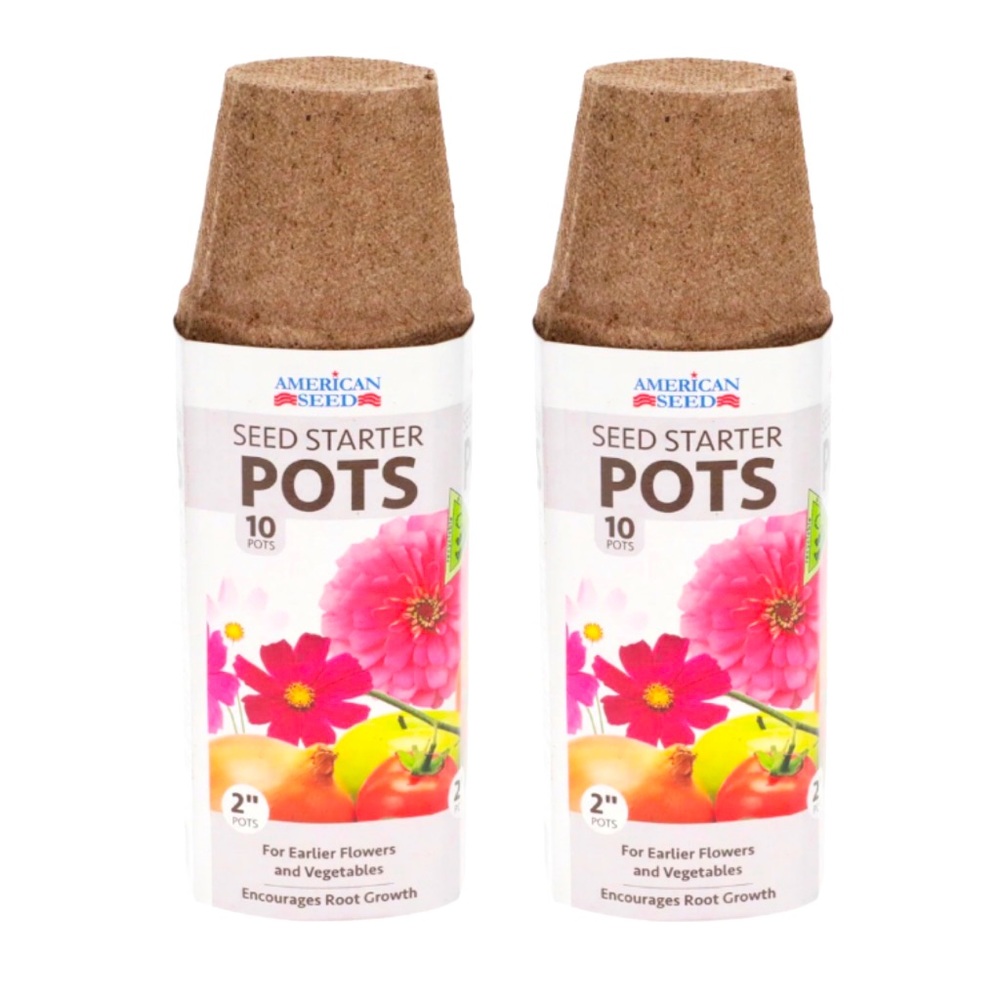 American Seed 10ct Biodegradable Natural Fiber 2” Seed Starter Pots, 2 Packs NWT